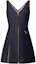 Order (Women) LOUIS VUITTON SS25 V-Neck Zip Mini A-Line Sleeveless Dress Women Navy Blue 1AI135