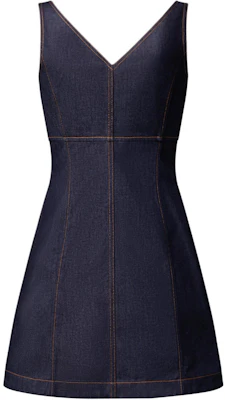 (Women) LOUIS VUITTON SS25 V-Neck Zip Mini A-Line Sleeveless Dress Women Navy Blue 1AI135 Lookbook (Women) LOUIS VUITTON SS25 V-Neck Zip Mini A-Line Sleeveless Dress Women Navy Blue 1AI135