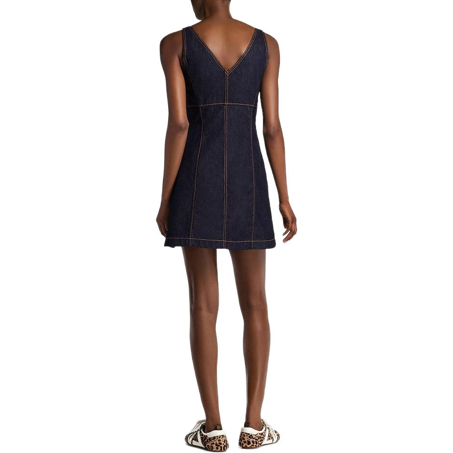 (Women) LOUIS VUITTON SS25 V-Neck Zip Mini A-Line Sleeveless Dress Women Navy Blue 1AI136 圖 5