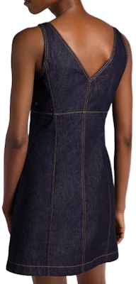 (Women) LOUIS VUITTON SS25 V-Neck Zip Mini A-Line Sleeveless Dress Women Navy Blue 1AI135 Sizing (Women) LOUIS VUITTON SS25 V-Neck Zip Mini A-Line Sleeveless Dress Women Navy Blue 1AI135