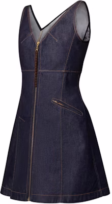 (Women) LOUIS VUITTON SS25 V-Neck Zip Mini A-Line Sleeveless Dress Women Navy Blue 1AI135 Cheap (Women) LOUIS VUITTON SS25 V-Neck Zip Mini A-Line Sleeveless Dress Women Navy Blue 1AI135