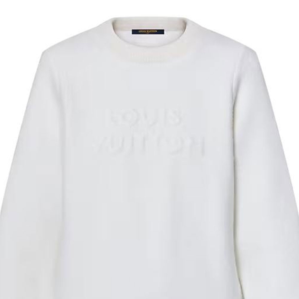 Purchase (W) 路易威登 SS25 白色長袖圓領套頭衫 1AGHG4