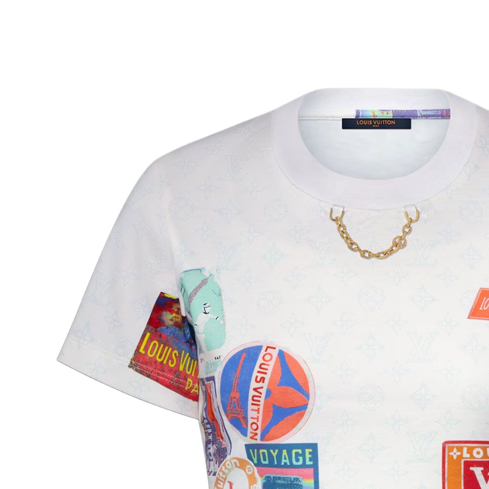 (Women) Louis Vuitton SS25 White Floral Chain Necklace Cropped Top Women’s 1AHITJ 圖 7