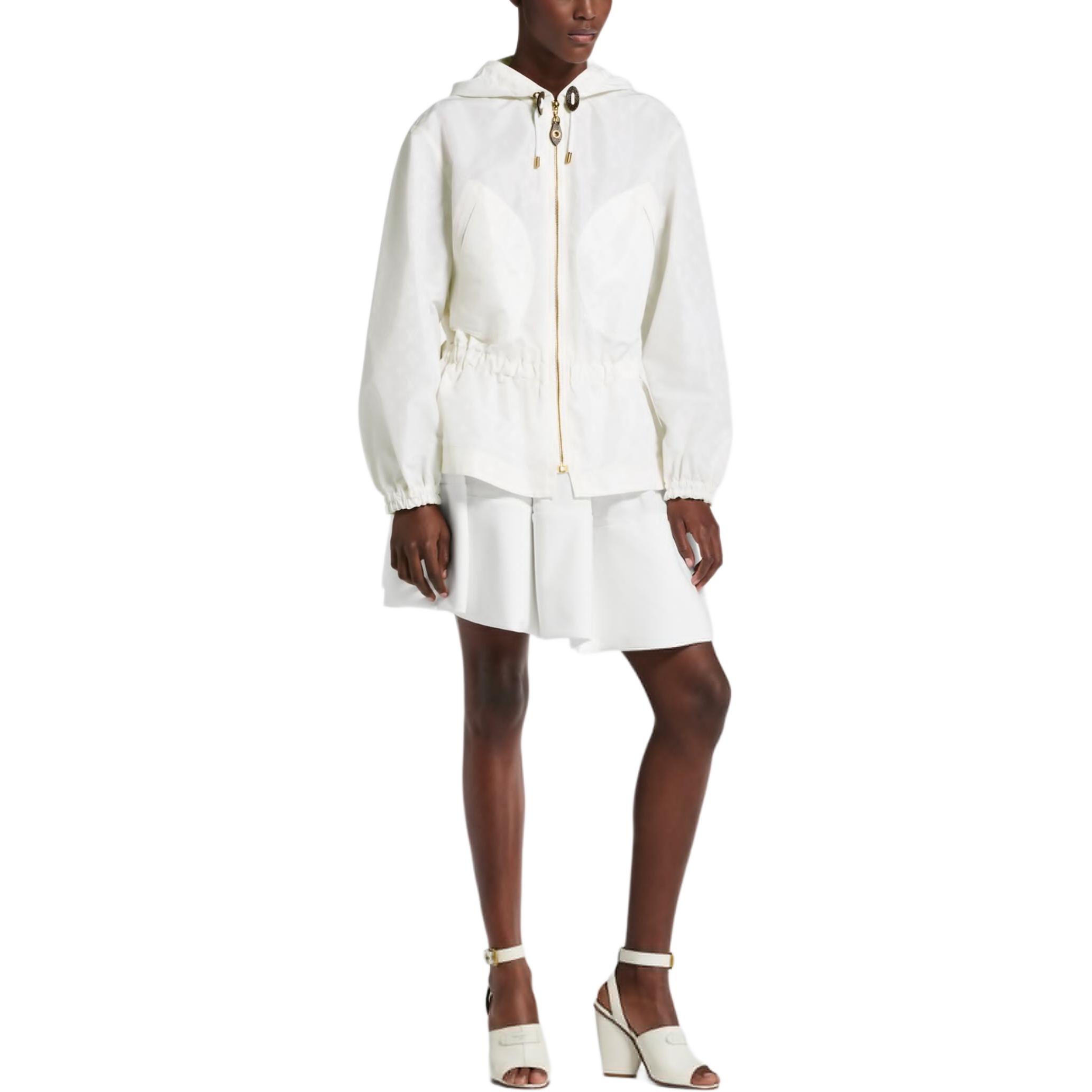 (Women) LOUIS VUITTON SS25 White Nylon Hooded Parka Coat 1AHX67 圖 5