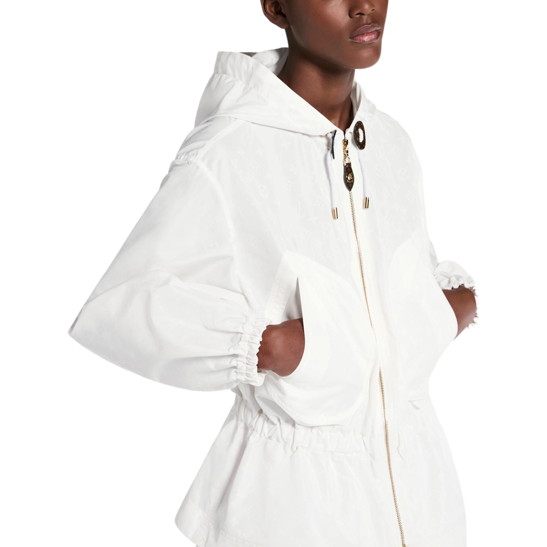 (Women) LOUIS VUITTON SS25 White Nylon Hooded Parka Coat 1AHX73 圖 8