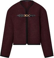 (Women) LOUIS VUITTON SS25 Wool Tweed Boxy Jacket with Jewel Buckle Details 1AI906 (Women) LOUIS VUITTON SS25 Wool Tweed Boxy Jacket with Jewel Buckle Details 1AI906