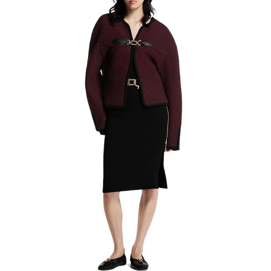 Shop (Women) LOUIS VUITTON SS25 Wool Tweed Boxy Jacket with Jewel Buckle Details 1AI906