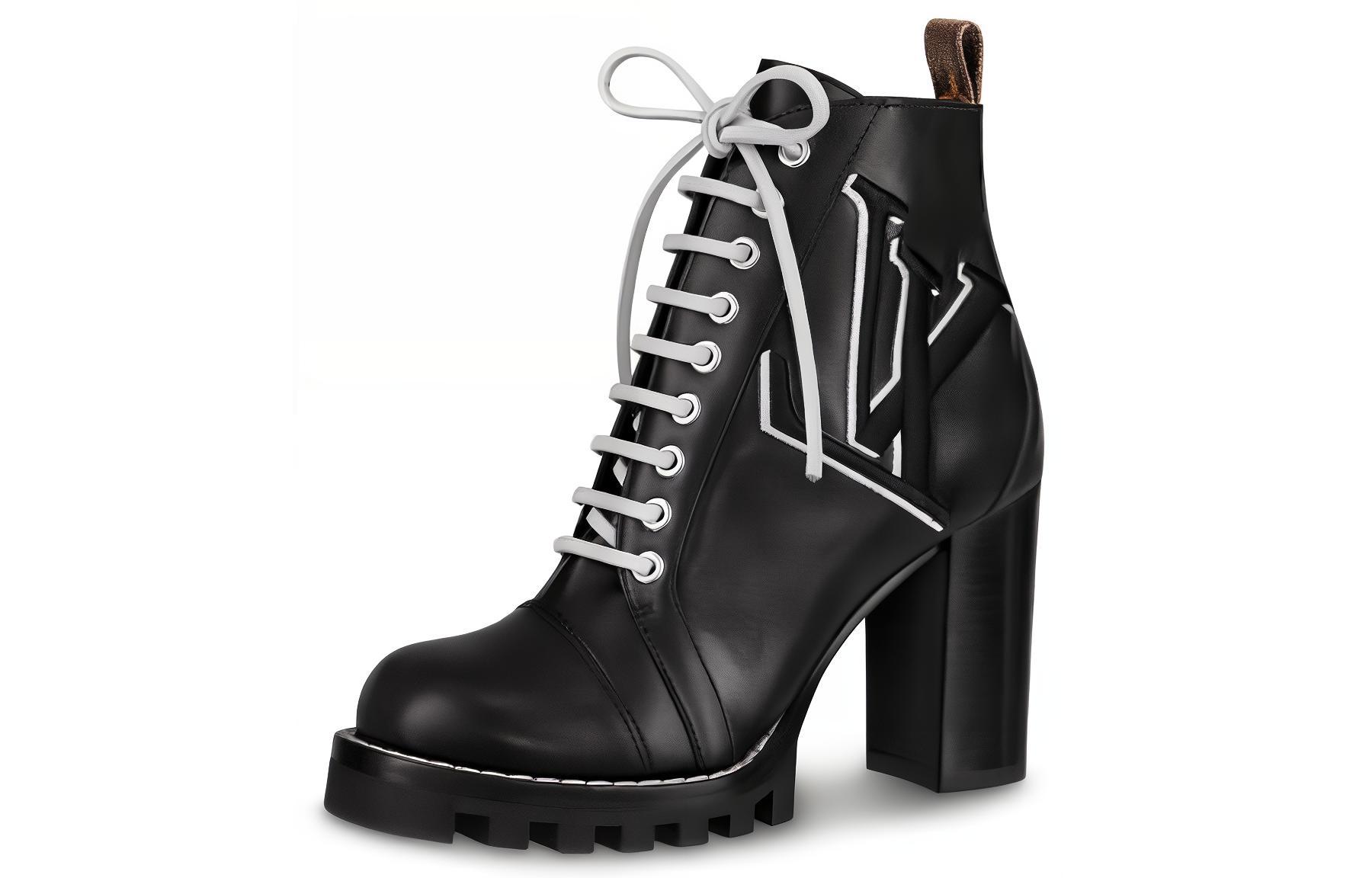 (Women) Louis Vuitton Star Trail Ankle Boot 'Black White Calfskin' 1A4WLK