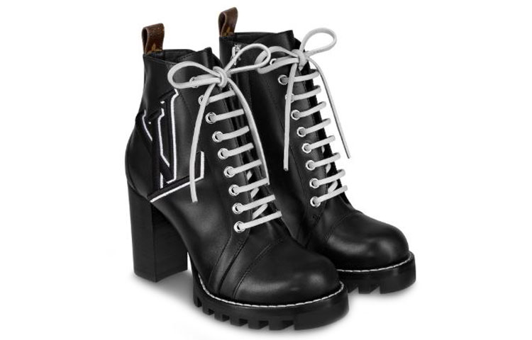 Lookbook (W) Louis Vuitton Star Trail Stiefelette ''Schwarz Weiß Kalbsleder'' 1A4WLK