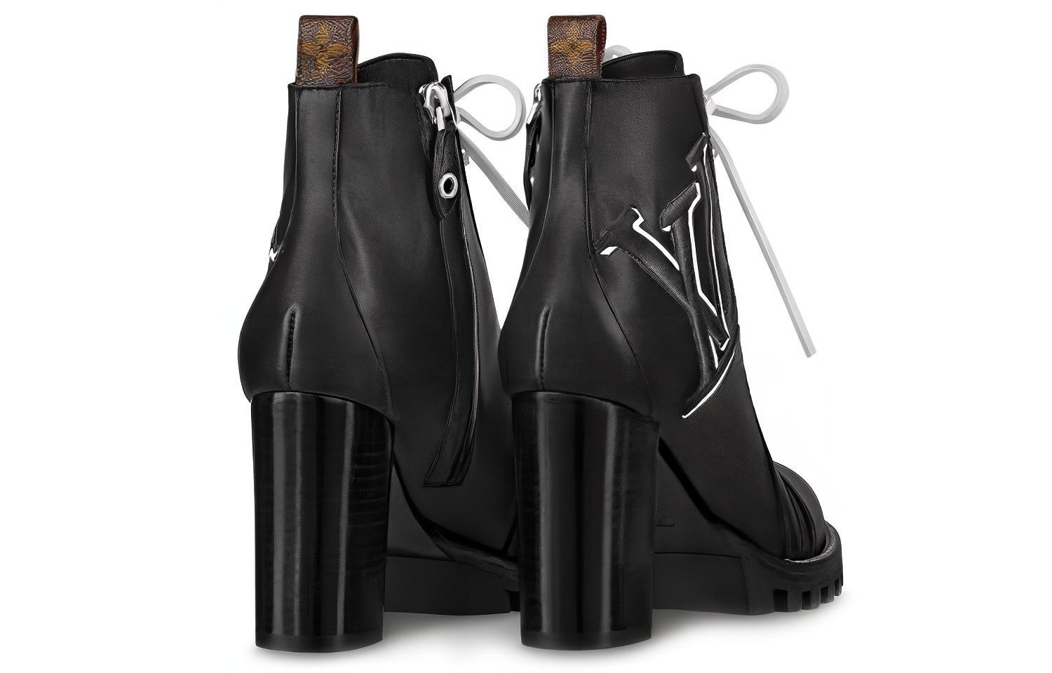 Shop (W) Louis Vuitton Star Trail Stiefelette ''Schwarz Weiß Kalbsleder'' 1A4WLK