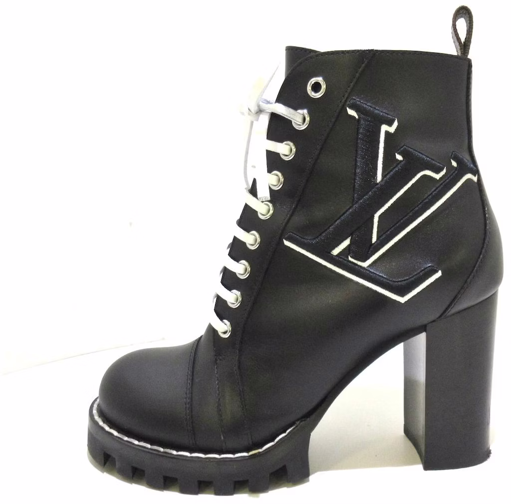women-louis-vuitton-leather-lace-up-short-boot-black-1-a2-y8-b