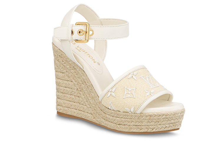 Order (W) Louis Vuitton Starboard 'Sandal Wedge Espadrille Beige' 1ABPGJ