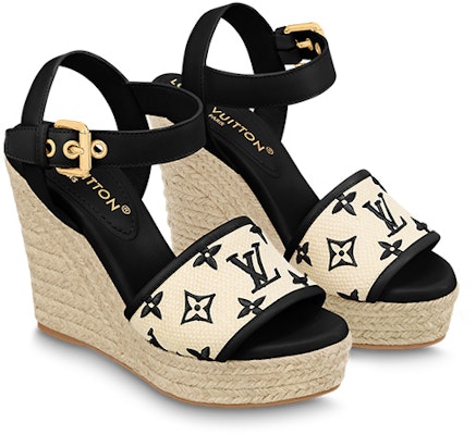 (Women) Louis Vuitton Starboard 'Beige Peep-Toe Wedge' 1ABT1K Lookbook (Women) Louis Vuitton Starboard 'Beige Peep-Toe Wedge' 1ABT1K