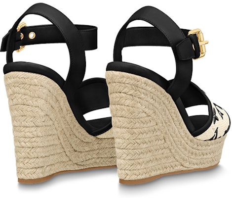 (Women) Louis Vuitton Starboard 'Beige Peep-Toe Wedge' 1ABT1K Shop (Women) Louis Vuitton Starboard 'Beige Peep-Toe Wedge' 1ABT1K