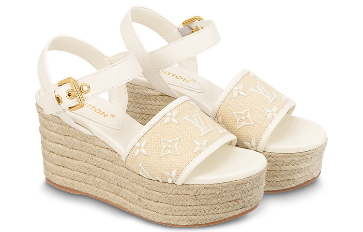 Lookbook (W) Louis Vuitton Starboard Espadrille 'Beige' Pria/Wanita Krem 1ABPFP