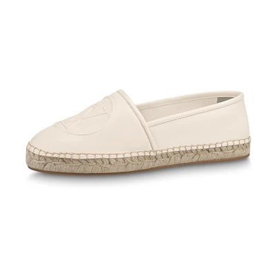 (W) LV Starboard Flat Espadrille Shoes 'Beige with Logo'