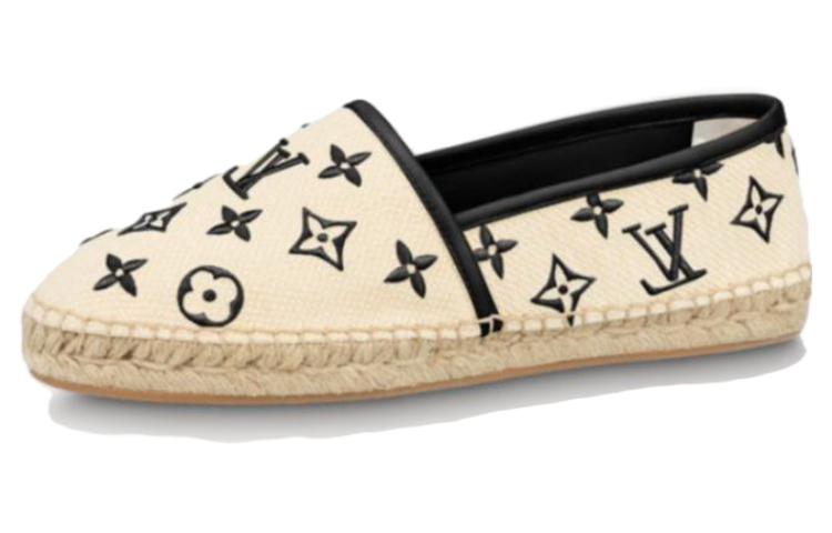 (Women) Louis Vuitton Starboard Flat Espadrille Shoes 'Beige Black Monogram' 1ABTZC