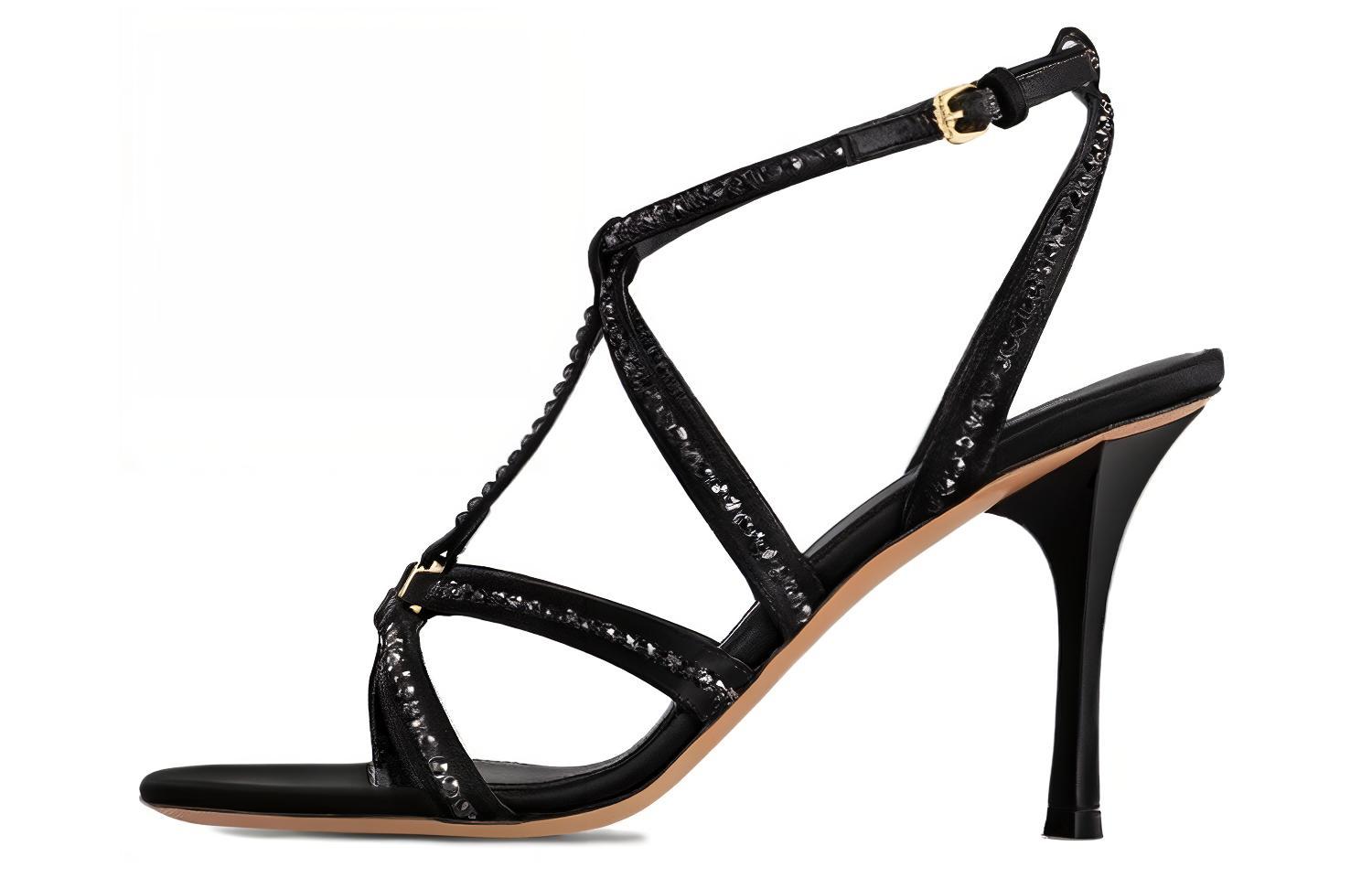 (Women) Louis Vuitton Stellar 'Comfortable Versatile Black Ankle Strap Sandals' 1ACK83