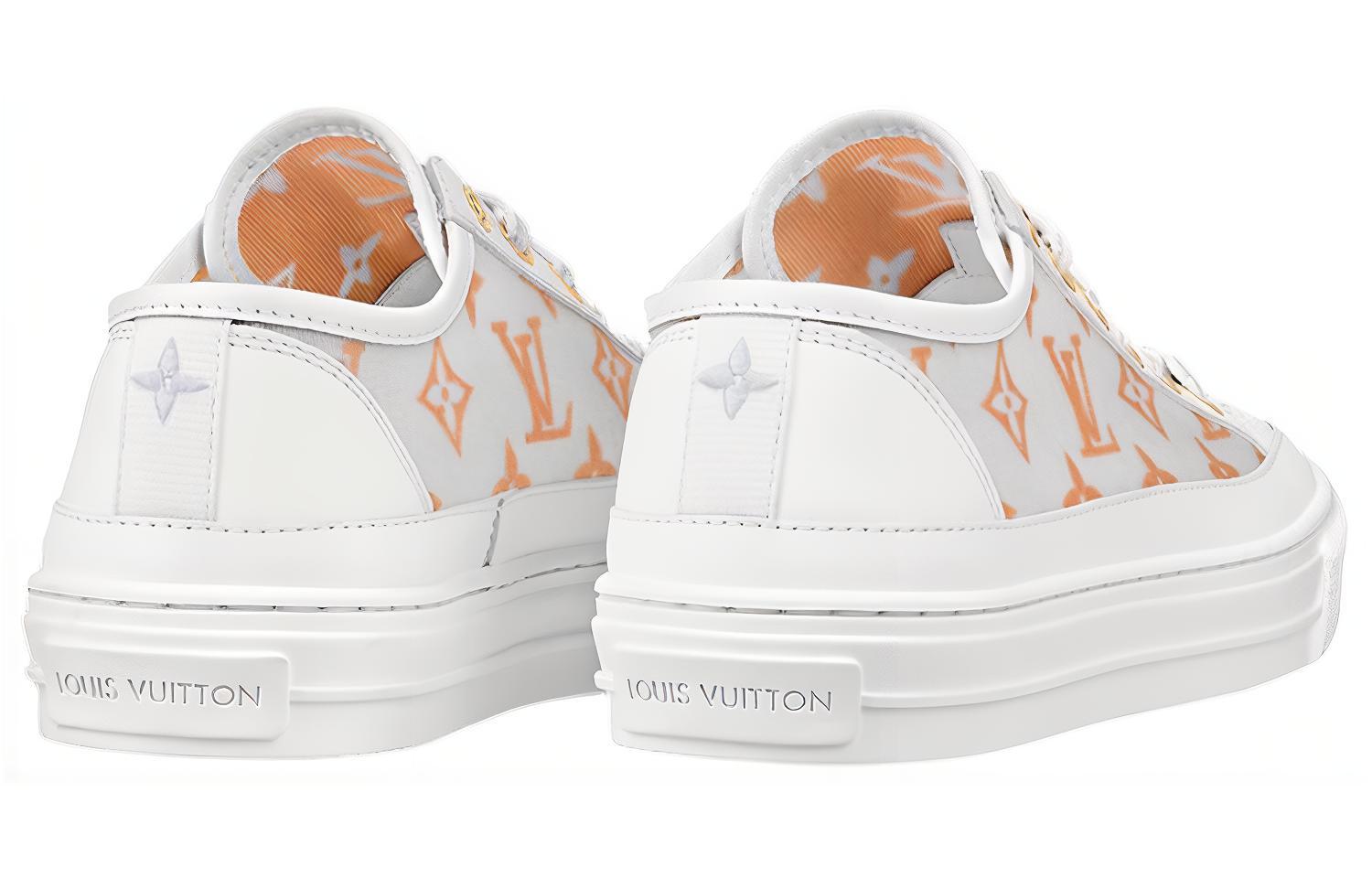 Lookbook (W) Louis Vuitton Stellar ''Geprinte Fashion Sneaker Wit Oranje'' 1A8NLX