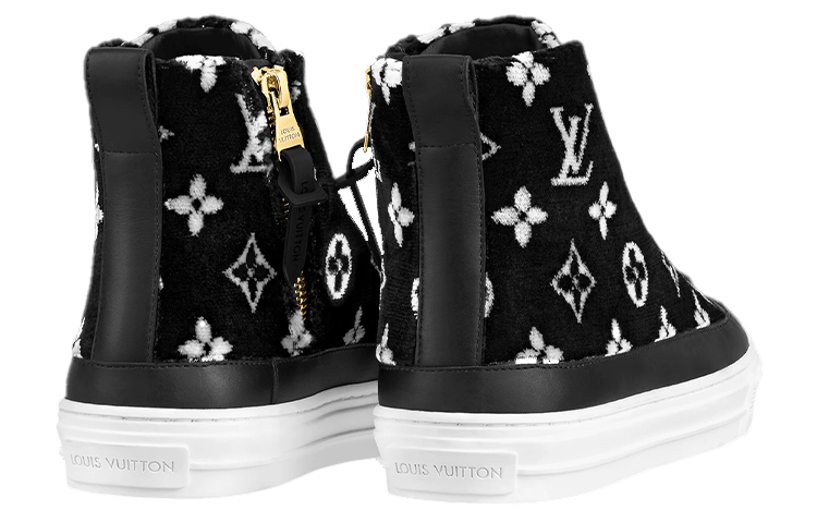 Shop (W) Louis Vuitton Stellar Ankle Sneakers 'Hitam Putih Monogram' 1A95NB