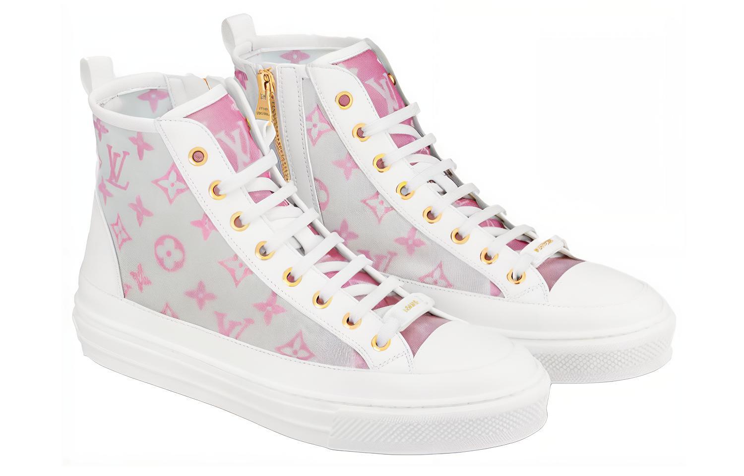 Lookbook (W) Zapatillas Louis Vuitton Stellar Tobilleras 'Gris Rosa Blanco' 1A8NKH