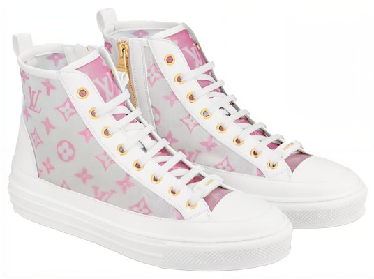 (Women) Louis Vuitton Stellar Ankle Sneakers 'Grey Pink White' 1A8NKH Lookbook (Women) Louis Vuitton Stellar Ankle Sneakers 'Grey Pink White' 1A8NKH