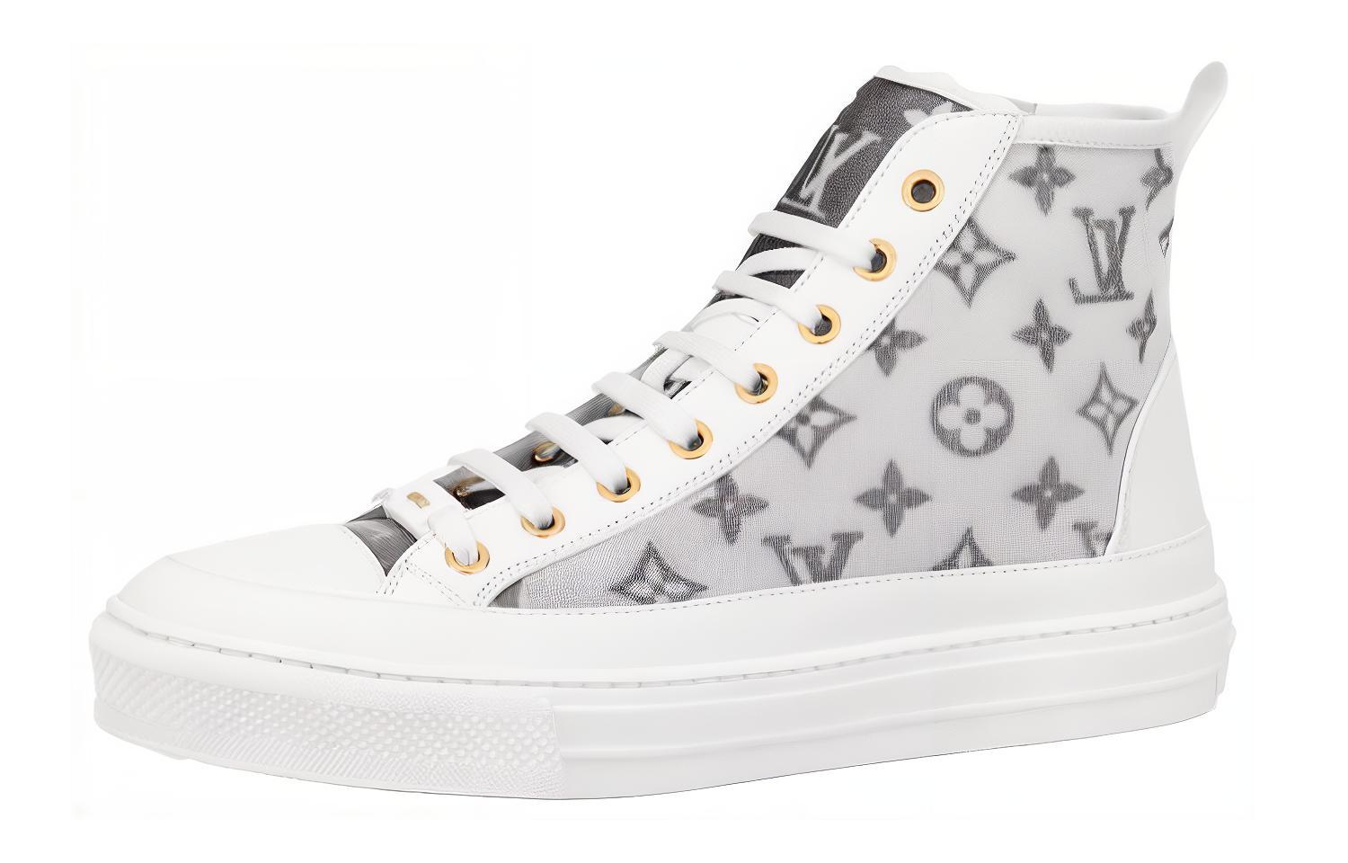 (Women) Louis Vuitton Stellar Ankle Sneakers 'White Grey' 1A8NKX