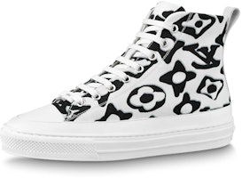 (Women) Louis Vuitton Stellar Ankle Sneakers 'White with Black Monogram' 1A8CYE (Women) Louis Vuitton Stellar Ankle Sneakers 'White with Black Monogram' 1A8CYE