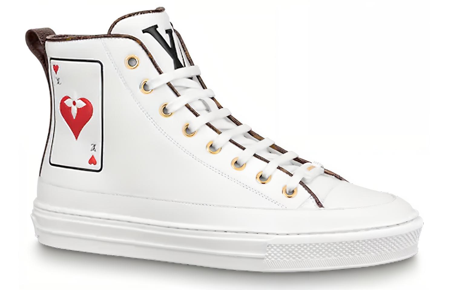 Order (W) Louis Vuitton Stellar Enkel Sneakers ''Wit Poker met Achter Monogram'' 1A8MR6