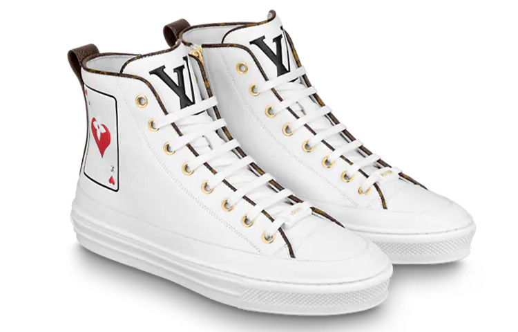 Lookbook (W) Louis Vuitton Stellar Enkel Sneakers ''Wit Poker met Achter Monogram'' 1A8MR6