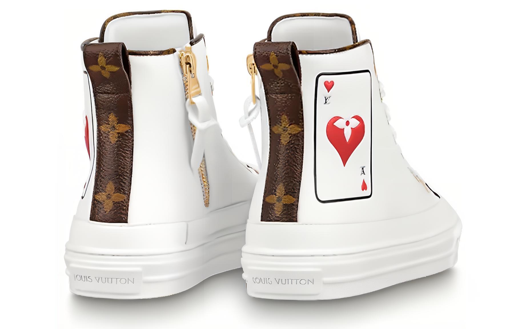 Shop (W) Louis Vuitton Stellar Enkel Sneakers ''Wit Poker met Achter Monogram'' 1A8MR6