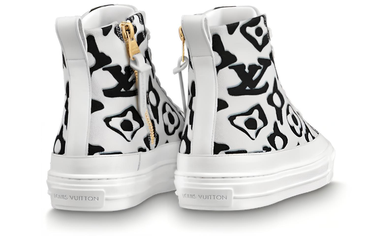 Shop LOUIS VUITTON Stellar 高幫 時尚板鞋 女款 白黑