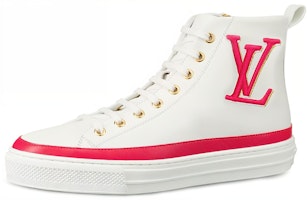 (Women) Louis Vuitton Stellar Calfskin High-Top Sneakers White/Pink 1A4X3X (Women) Louis Vuitton Stellar Calfskin High-Top Sneakers White/Pink 1A4X3X