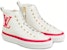 (Women) Louis Vuitton Stellar Calfskin High-Top Sneakers White/Pink 1A4X3X