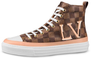 (Women) Louis Vuitton LV Stellar Damier High-Top Sports Shoes Brown 1A5NAD (Women) Louis Vuitton LV Stellar Damier High-Top Sports Shoes Brown 1A5NAD