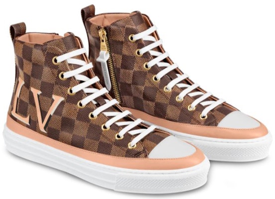 (W) Sepatu Olahraga Tinggi Louis Vuitton LV Stellar Damier Coklat 1A5NAD Lookbook (W) Sepatu Olahraga Tinggi Louis Vuitton LV Stellar Damier Coklat 1A5NAD