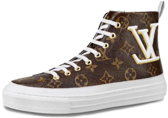LOUIS VUITTON Stellar 帆布 圓頭側拉鍊 高筒 運動鞋 女款 棕色 Buy LOUIS VUITTON Stellar 帆布 圓頭側拉鍊 高筒 運動鞋 女款 棕色