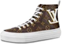 Buy LOUIS VUITTON Stellar 帆布 圓頭側拉鍊 高筒 運動鞋 女款 棕色
