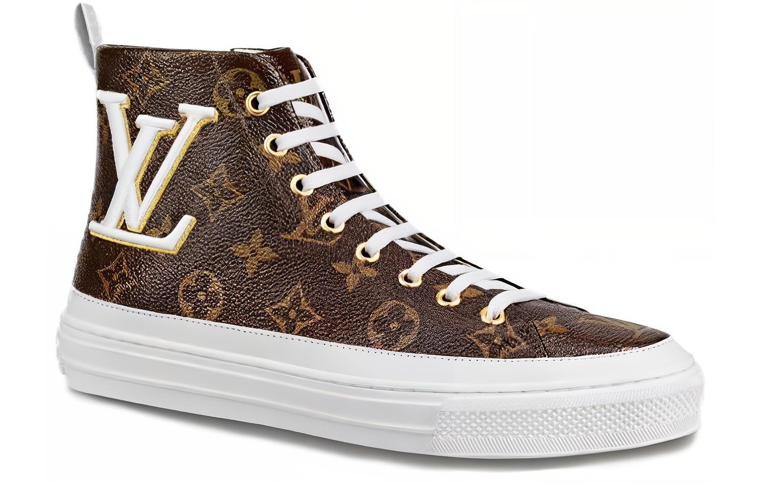 Order LOUIS VUITTON Stellar 帆布 圓頭側拉鍊 高筒 運動鞋 女款 棕色