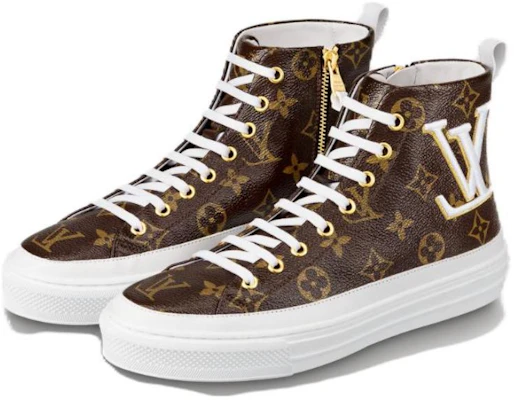 LOUIS VUITTON Stellar 帆布 圓頭側拉鍊 高筒 運動鞋 女款 棕色 Lookbook LOUIS VUITTON Stellar 帆布 圓頭側拉鍊 高筒 運動鞋 女款 棕色