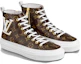 Shop LOUIS VUITTON Stellar 帆布 圓頭側拉鍊 高筒 運動鞋 女款 棕色