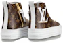 Purchase LOUIS VUITTON Stellar 帆布 圓頭側拉鍊 高筒 運動鞋 女款 棕色