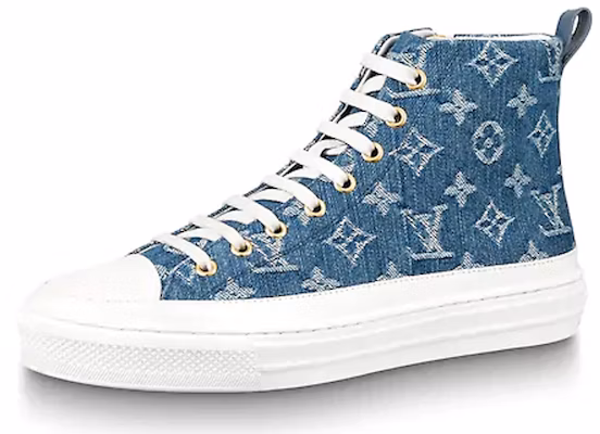 Buy Women Louis Vuitton LV Stellar High Top Denim Blue 1A4VT Novelship