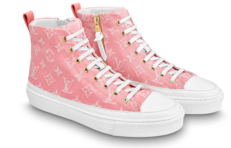 Lookbook (W) 路易威登 Stellar 高帮粉色牛仔帆布鞋 1A6833