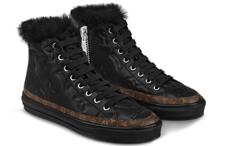 (W) LV LV Stellar Fur High-Top Sports Shoes 'Black Monogram' 圖 2