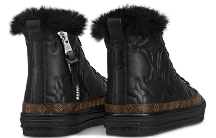(W) LV LV Stellar Fur High-Top Sports Shoes 'Black Monogram' 圖 3