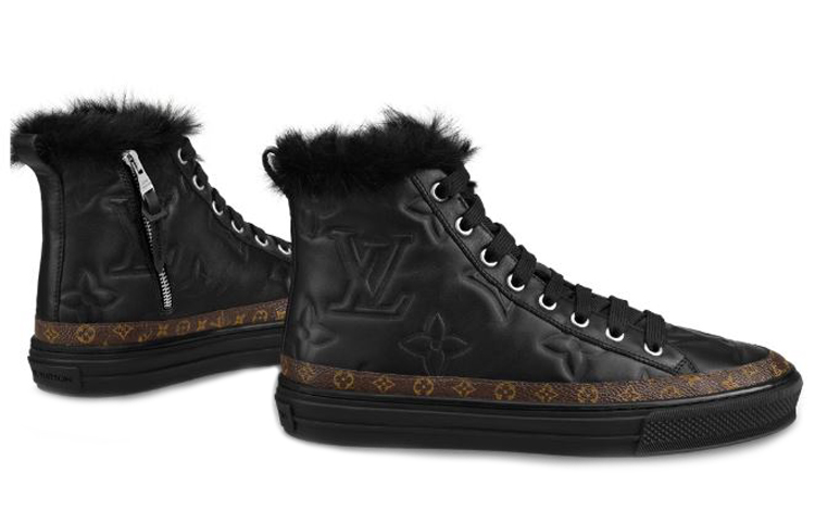 (W) LV LV Stellar Fur High-Top Sports Shoes 'Black Monogram' 圖 5