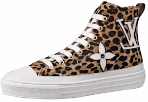 (Women) Louis Vuitton LV Stellar High-Top Sneakers Leopard 'Brown Yellow' 1A5NPK (Women) Louis Vuitton LV Stellar High-Top Sneakers Leopard 'Brown Yellow' 1A5NPK