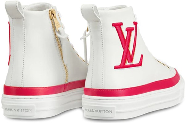 (W) Louis Vuitton Stellar Calfskin High-Top Sneakers Putih/Merah Jambu 1A4X3X Shop (W) Louis Vuitton Stellar Calfskin High-Top Sneakers Putih/Merah Jambu 1A4X3X