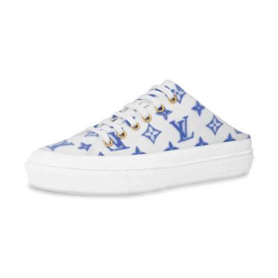 (W) LV Stellar Monogram 'Blue White' Slides